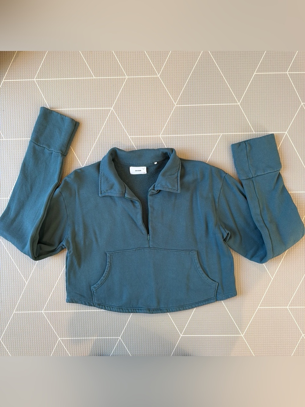 Joan Brown Aspen Half Zip Sweatshirt cropped Size S/M
